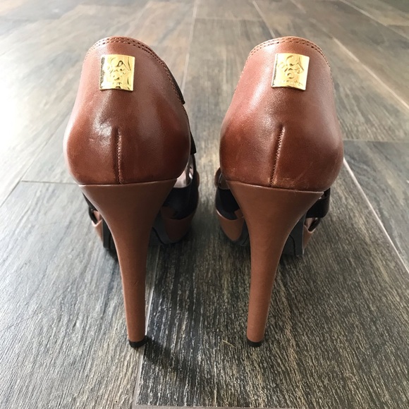BCBGeneration Brown Strappy Heels - Picture 4 of 8